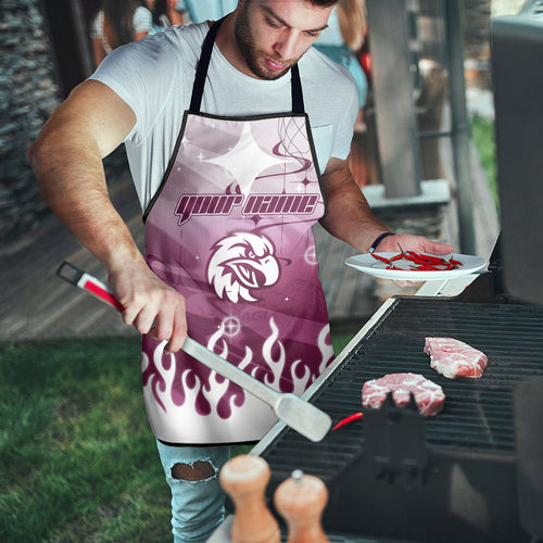 Personalized Manly Warringah Sea Eagles Apron Y2K Grunge Aesthetic With Cyber Flames and Starburst Graphics