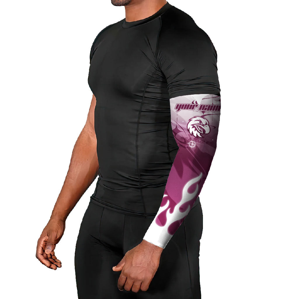 Personalized Manly Warringah Sea Eagles Arm Sleeves Y2K Grunge Aesthetic With Cyber Flames and Starburst Graphics