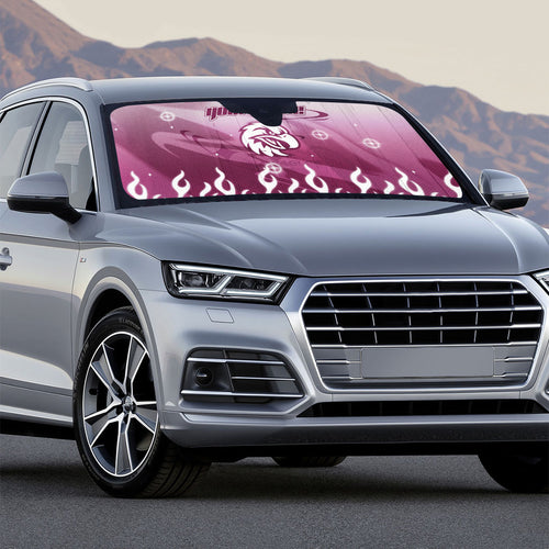 Personalized Manly Warringah Sea Eagles Auto Sun Shade Y2K Grunge Aesthetic With Cyber Flames and Starburst Graphics