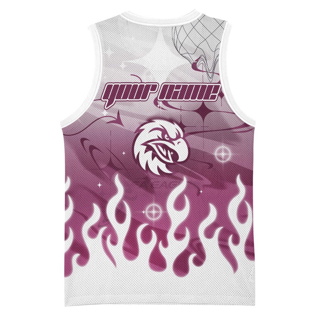 Personalized Manly Warringah Sea Eagles Basketball Jersey Y2K Grunge Aesthetic With Cyber Flames and Starburst Graphics