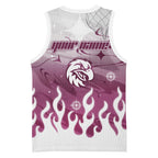 Personalized Manly Warringah Sea Eagles Basketball Jersey Y2K Grunge Aesthetic With Cyber Flames and Starburst Graphics