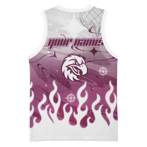 Personalized Manly Warringah Sea Eagles Basketball Jersey Y2K Grunge Aesthetic With Cyber Flames and Starburst Graphics