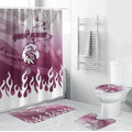 Personalized Manly Warringah Sea Eagles Bathroom Set Y2K Grunge Aesthetic With Cyber Flames and Starburst Graphics