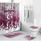 Personalized Manly Warringah Sea Eagles Bathroom Set Y2K Grunge Aesthetic With Cyber Flames and Starburst Graphics
