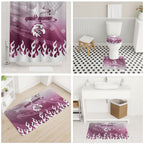 Personalized Manly Warringah Sea Eagles Bathroom Set Y2K Grunge Aesthetic With Cyber Flames and Starburst Graphics
