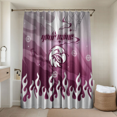 Personalized Manly Warringah Sea Eagles Bathroom Set Y2K Grunge Aesthetic With Cyber Flames and Starburst Graphics