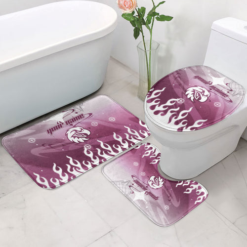 Personalized Manly Warringah Sea Eagles Bathroom Set Y2K Grunge Aesthetic With Cyber Flames and Starburst Graphics