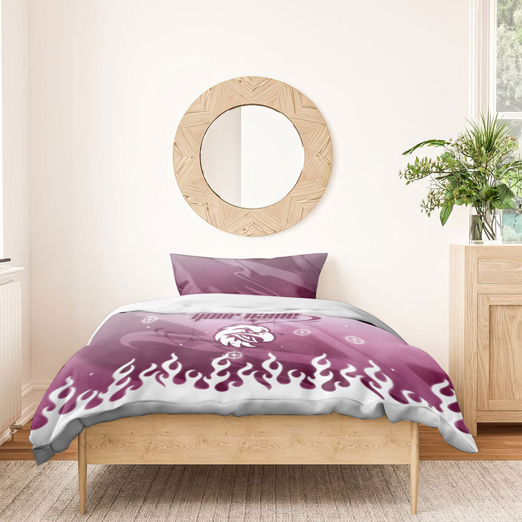 Personalized Manly Warringah Sea Eagles Bedding Set Y2K Grunge Aesthetic With Cyber Flames and Starburst Graphics