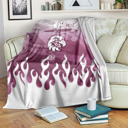 Personalized Manly Warringah Sea Eagles Blanket Y2K Grunge Aesthetic With Cyber Flames and Starburst Graphics