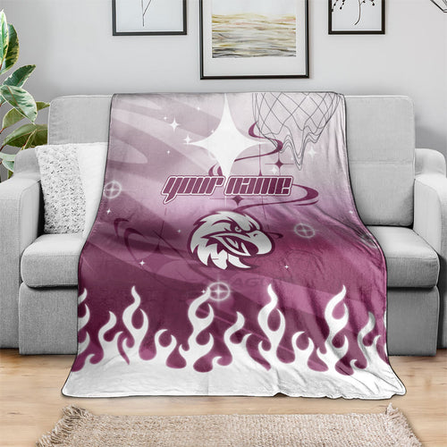 Personalized Manly Warringah Sea Eagles Blanket Y2K Grunge Aesthetic With Cyber Flames and Starburst Graphics