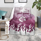 Personalized Manly Warringah Sea Eagles Blanket Y2K Grunge Aesthetic With Cyber Flames and Starburst Graphics