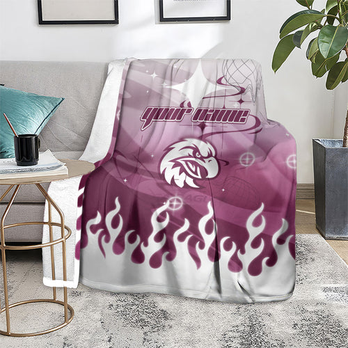 Personalized Manly Warringah Sea Eagles Blanket Y2K Grunge Aesthetic With Cyber Flames and Starburst Graphics