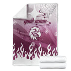 Personalized Manly Warringah Sea Eagles Blanket Y2K Grunge Aesthetic With Cyber Flames and Starburst Graphics