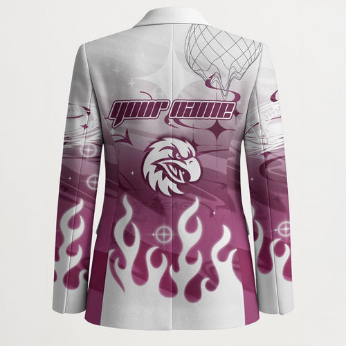 Personalized Manly Warringah Sea Eagles Blazer Y2K Grunge Aesthetic With Cyber Flames and Starburst Graphics