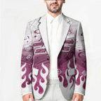 Personalized Manly Warringah Sea Eagles Blazer Y2K Grunge Aesthetic With Cyber Flames and Starburst Graphics