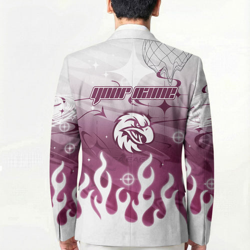Personalized Manly Warringah Sea Eagles Blazer Y2K Grunge Aesthetic With Cyber Flames and Starburst Graphics