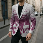 Personalized Manly Warringah Sea Eagles Blazer Y2K Grunge Aesthetic With Cyber Flames and Starburst Graphics