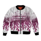 Personalized Manly Warringah Sea Eagles Bomber Jacket Y2K Grunge Aesthetic With Cyber Flames and Starburst Graphics
