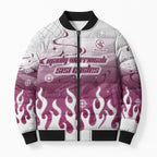 Personalized Manly Warringah Sea Eagles Bomber Puffer Jacket Y2K Grunge Aesthetic With Cyber Flames and Starburst Graphics
