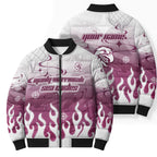 Personalized Manly Warringah Sea Eagles Bomber Puffer Jacket Y2K Grunge Aesthetic With Cyber Flames and Starburst Graphics