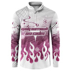 Personalized Manly Warringah Sea Eagles Button Sweatshirt Y2K Grunge Aesthetic With Cyber Flames and Starburst Graphics