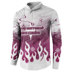 Personalized Manly Warringah Sea Eagles Button Sweatshirt Y2K Grunge Aesthetic With Cyber Flames and Starburst Graphics