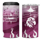 Personalized Manly Warringah Sea Eagles 4 in 1 Can Cooler Tumbler Y2K Grunge Aesthetic With Cyber Flames and Starburst Graphics