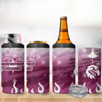 Personalized Manly Warringah Sea Eagles 4 in 1 Can Cooler Tumbler Y2K Grunge Aesthetic With Cyber Flames and Starburst Graphics