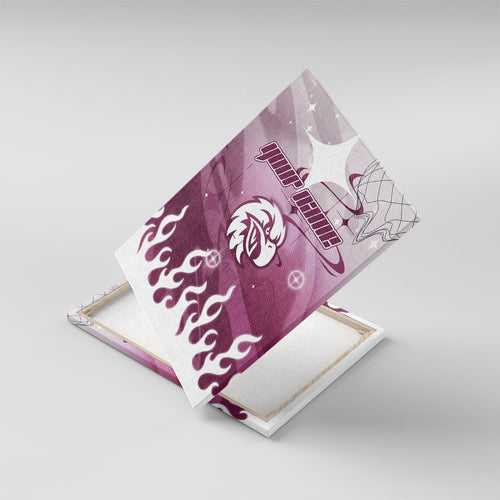 Personalized Manly Warringah Sea Eagles Canvas Wall Art Y2K Grunge Aesthetic With Cyber Flames and Starburst Graphics
