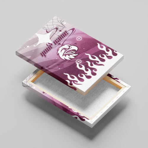 Personalized Manly Warringah Sea Eagles Canvas Wall Art Y2K Grunge Aesthetic With Cyber Flames and Starburst Graphics