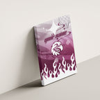 Personalized Manly Warringah Sea Eagles Canvas Wall Art Y2K Grunge Aesthetic With Cyber Flames and Starburst Graphics
