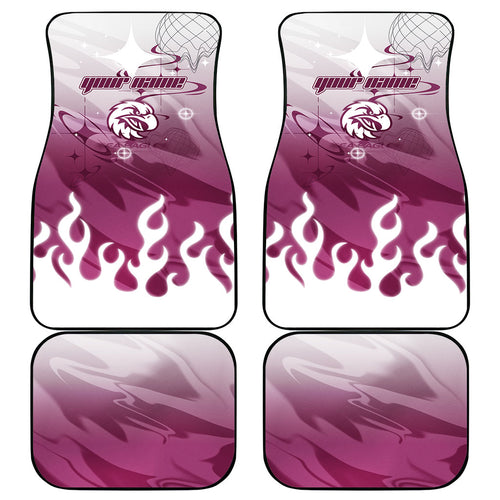 Personalized Manly Warringah Sea Eagles Car Mats Y2K Grunge Aesthetic With Cyber Flames and Starburst Graphics