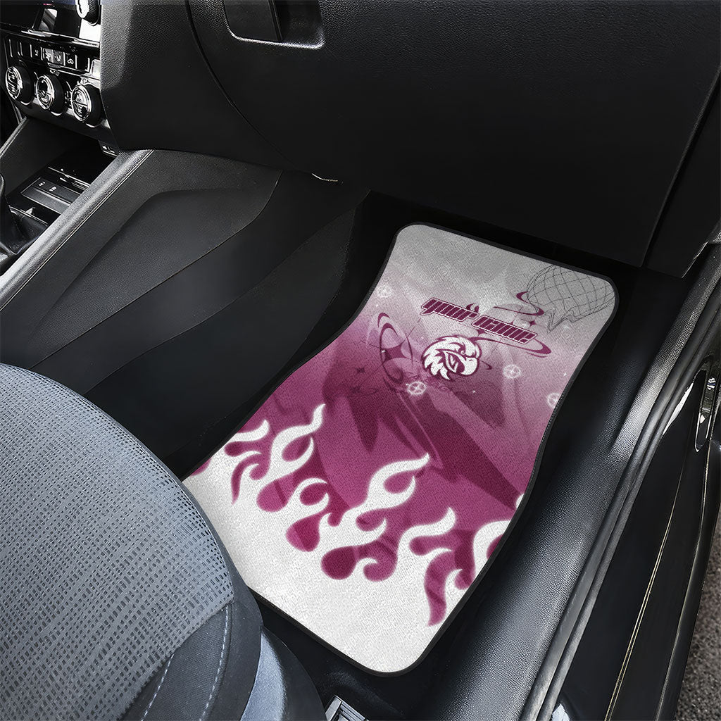 Personalized Manly Warringah Sea Eagles Car Mats Y2K Grunge Aesthetic With Cyber Flames and Starburst Graphics