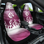 Personalized Manly Warringah Sea Eagles Car Seat Cover Y2K Grunge Aesthetic With Cyber Flames and Starburst Graphics