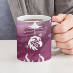Personalized Manly Warringah Sea Eagles Ceramic Mug Y2K Grunge Aesthetic With Cyber Flames and Starburst Graphics