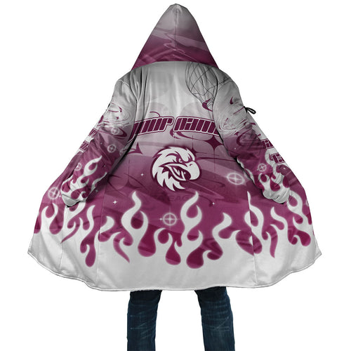 Personalized Manly Warringah Sea Eagles Cloak Y2K Grunge Aesthetic With Cyber Flames and Starburst Graphics