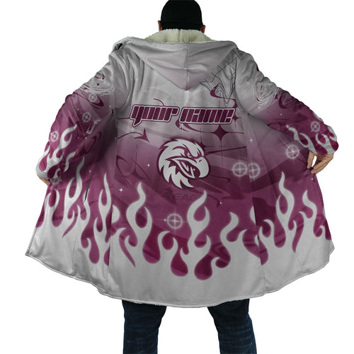 Personalized Manly Warringah Sea Eagles Cloak Y2K Grunge Aesthetic With Cyber Flames and Starburst Graphics