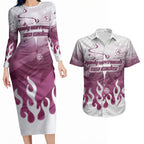 Personalized Manly Warringah Sea Eagles Couples Matching Long Sleeve Bodycon Dress and Hawaiian Shirt Y2K Grunge Aesthetic With Cyber Flames and Starburst Graphics