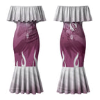Personalized Manly Warringah Sea Eagles Couples Matching Mermaid Dress and Long Sleeve Button Shirt Y2K Grunge Aesthetic With Cyber Flames and Starburst Graphics