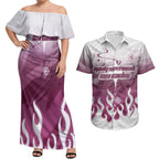 Personalized Manly Warringah Sea Eagles Couples Matching Off Shoulder Maxi Dress and Hawaiian Shirt Y2K Grunge Aesthetic With Cyber Flames and Starburst Graphics