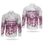 Personalized Manly Warringah Sea Eagles Couples Matching Off Shoulder Maxi Dress and Long Sleeve Button Shirt Y2K Grunge Aesthetic With Cyber Flames and Starburst Graphics