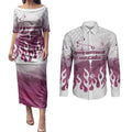 Personalized Manly Warringah Sea Eagles Couples Matching Puletasi and Long Sleeve Button Shirt Y2K Grunge Aesthetic With Cyber Flames and Starburst Graphics
