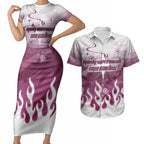 Personalized Manly Warringah Sea Eagles Couples Matching Short Sleeve Bodycon Dress and Hawaiian Shirt Y2K Grunge Aesthetic With Cyber Flames and Starburst Graphics