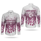 Personalized Manly Warringah Sea Eagles Couples Matching Short Sleeve Bodycon Dress and Long Sleeve Button Shirt Y2K Grunge Aesthetic With Cyber Flames and Starburst Graphics