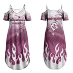 Personalized Manly Warringah Sea Eagles Couples Matching Summer Maxi Dress and Long Sleeve Button Shirt Y2K Grunge Aesthetic With Cyber Flames and Starburst Graphics