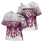 Personalized Manly Warringah Sea Eagles Cross Shoulder Shirt Y2K Grunge Aesthetic With Cyber Flames and Starburst Graphics