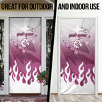 Personalized Manly Warringah Sea Eagles Door Cover Y2K Grunge Aesthetic With Cyber Flames and Starburst Graphics
