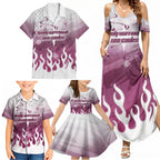 Personalized Manly Warringah Sea Eagles Family Matching Summer Maxi Dress and Hawaiian Shirt Y2K Grunge Aesthetic With Cyber Flames and Starburst Graphics