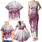 Personalized Manly Warringah Sea Eagles Family Matching Tank Maxi Dress and Hawaiian Shirt Y2K Grunge Aesthetic With Cyber Flames and Starburst Graphics