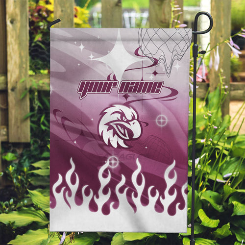 Personalized Manly Warringah Sea Eagles Garden Flag Y2K Grunge Aesthetic With Cyber Flames and Starburst Graphics